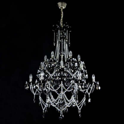 Classical Grandiose Black 18 Light Crystal Chandelier-Fullstarlighting
