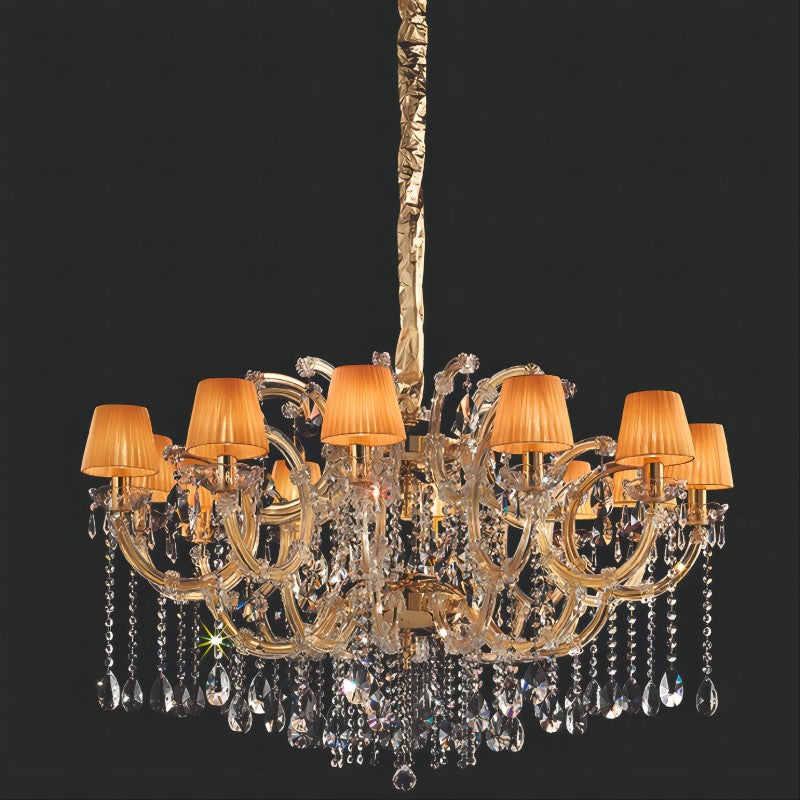 Classical Maria Theresa 12 Light Crystal Glass Chandelier-Fullstarlighting