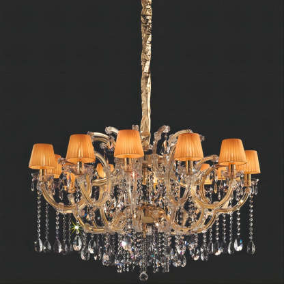 Classical Maria Theresa 12 Light Crystal Glass Chandelier-Fullstarlighting