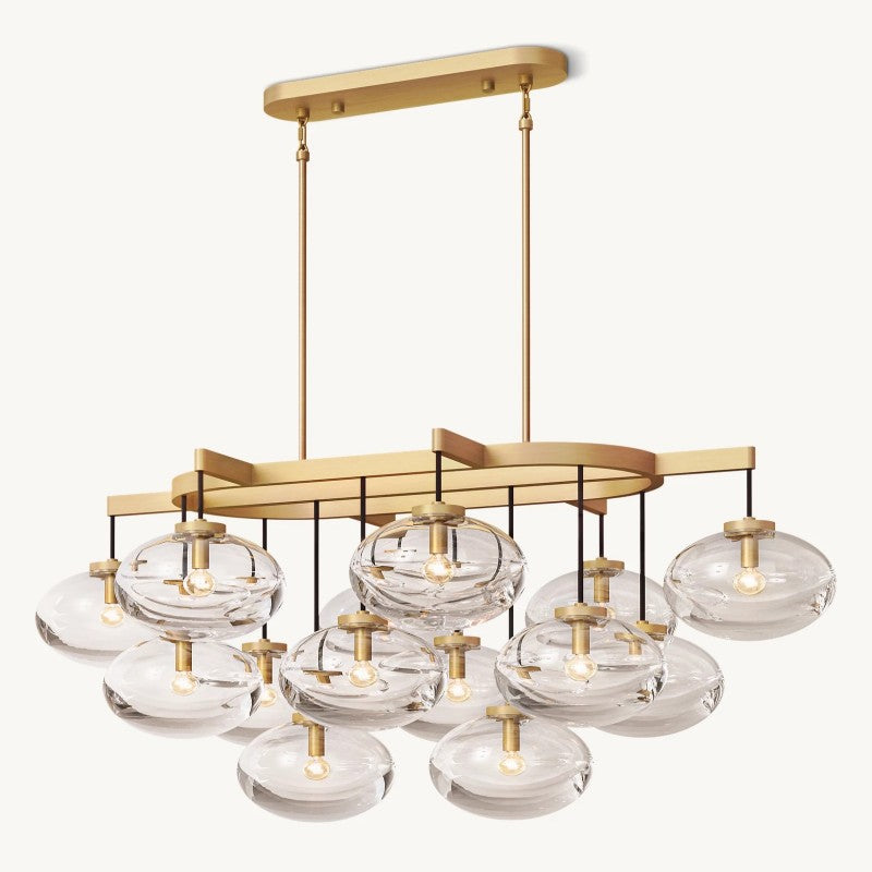 Cabrette Clear Glass Linear Chandelier 54"