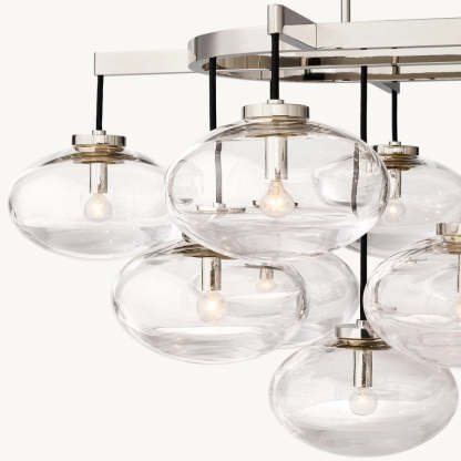 Cabrette Clear Glass Linear Chandelier 54"
