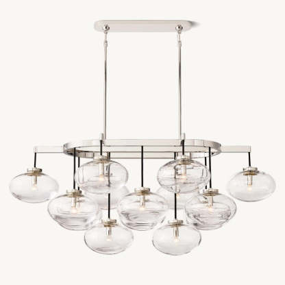 Cabrette Clear Glass Linear Chandelier 54"