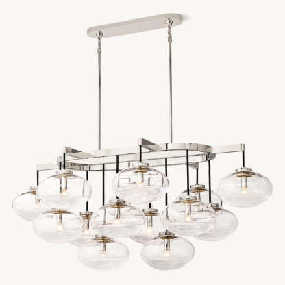 Cabrette Clear Glass Linear Chandelier 54"