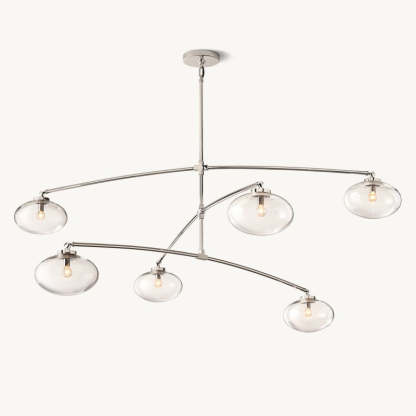 Cabrette Clear Glass Mobile Round Chandelier