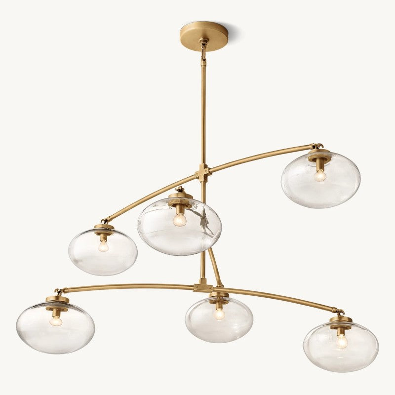 Cabrette Clear Glass Mobile Round Chandelier