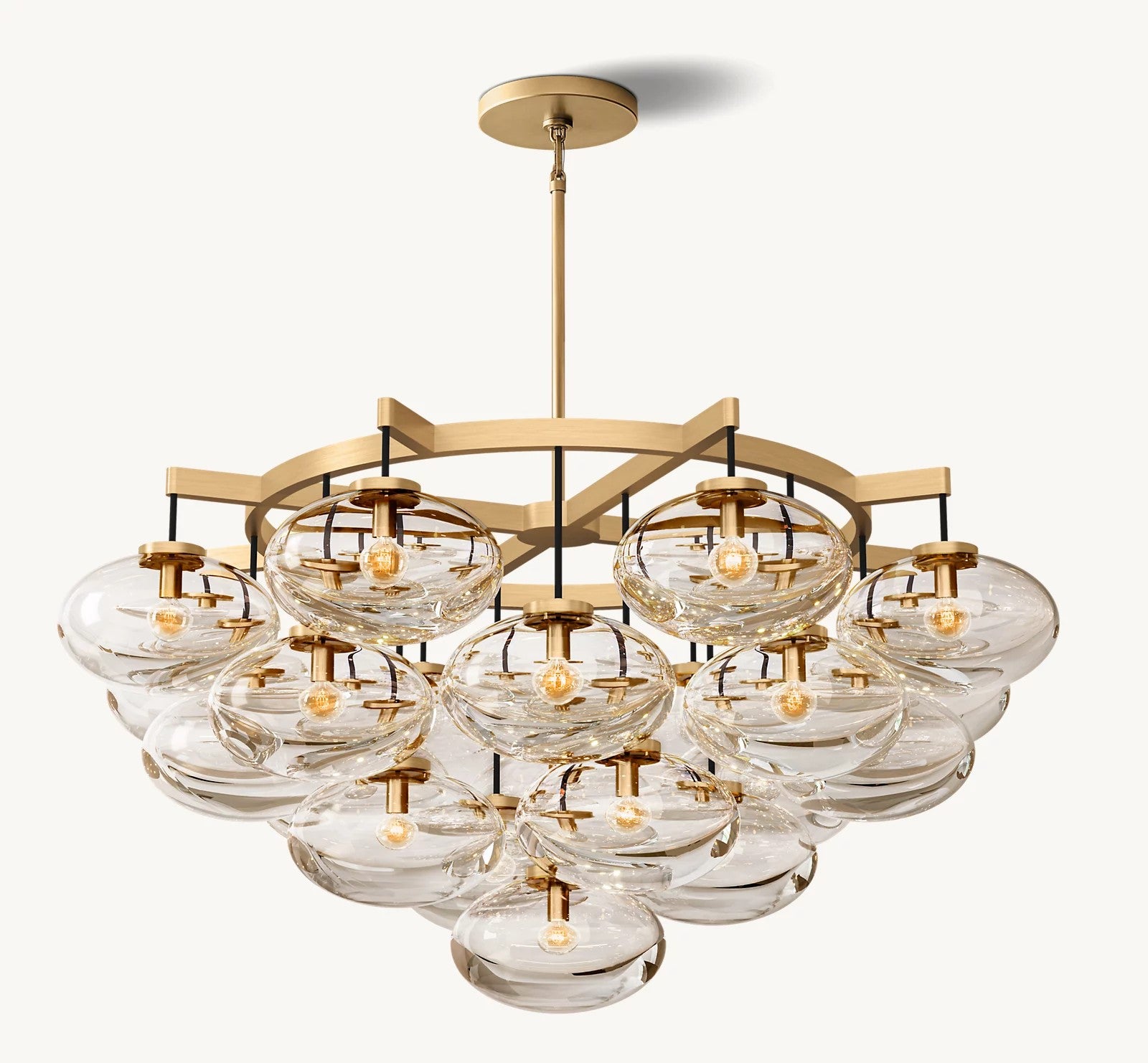 Cabrette Clear Glass Round Chandelier 48"