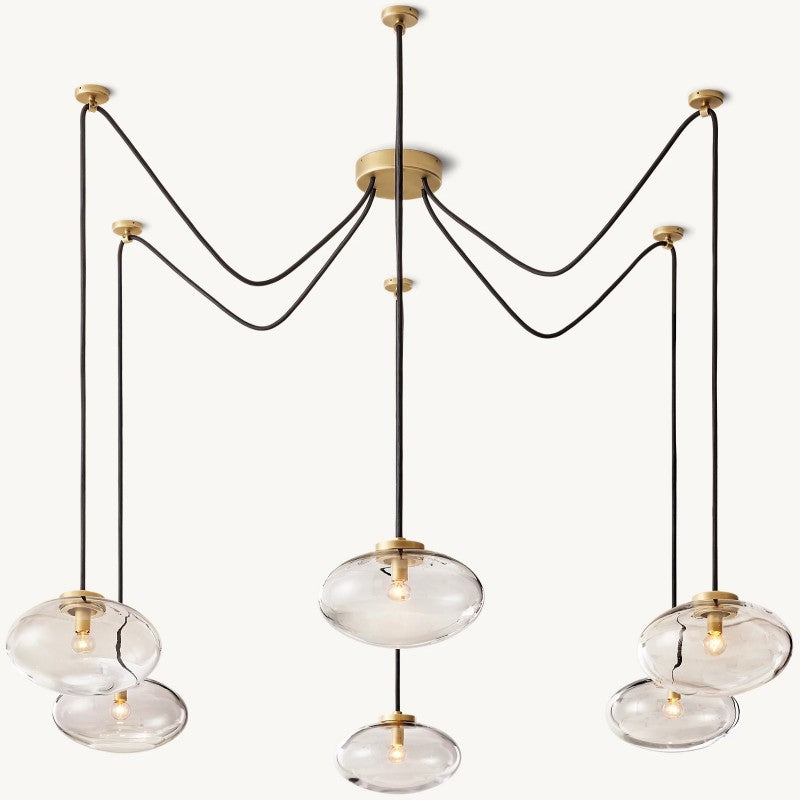 Cabrette Clear Glass Suspended Chandelier 84"