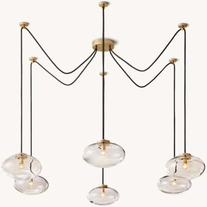 Cabrette Clear Glass Suspended Chandelier 84"