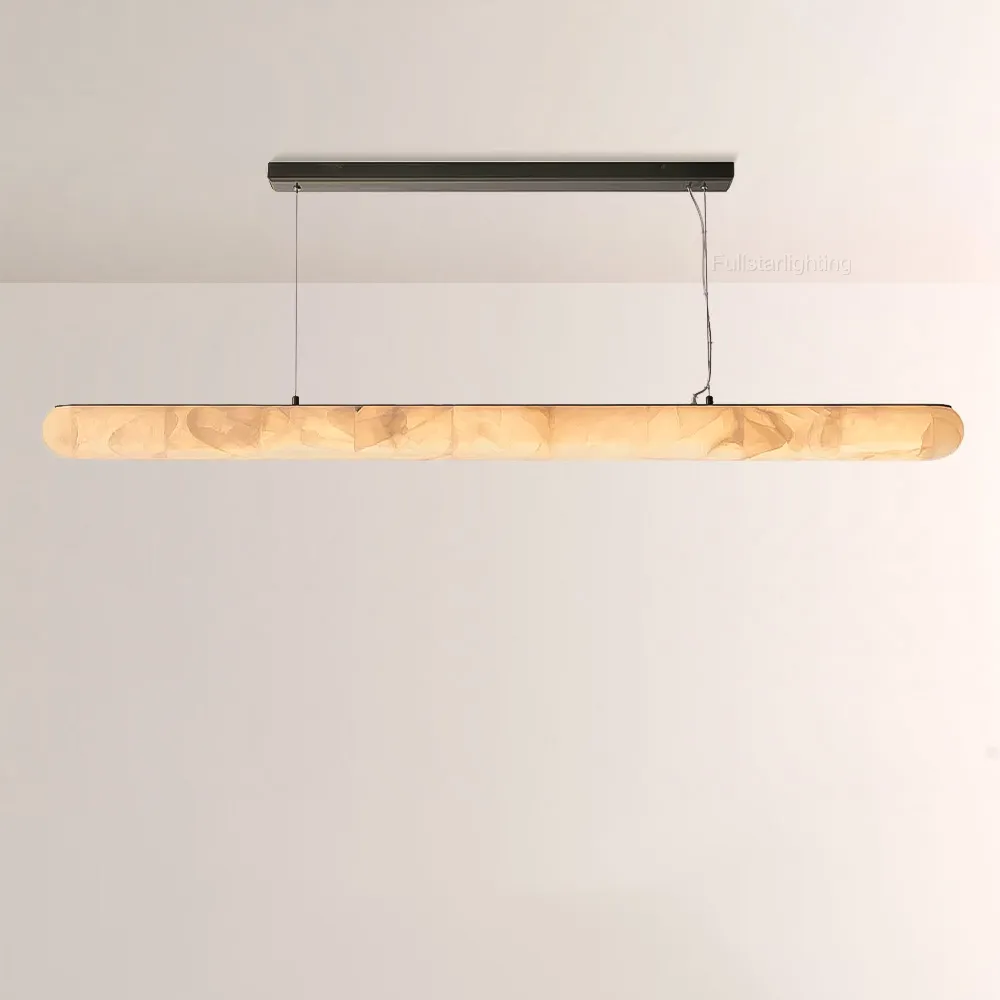 Rivage Lisse Linear Chandelier 80″,Alabaster Chandelier Rivage Lisse