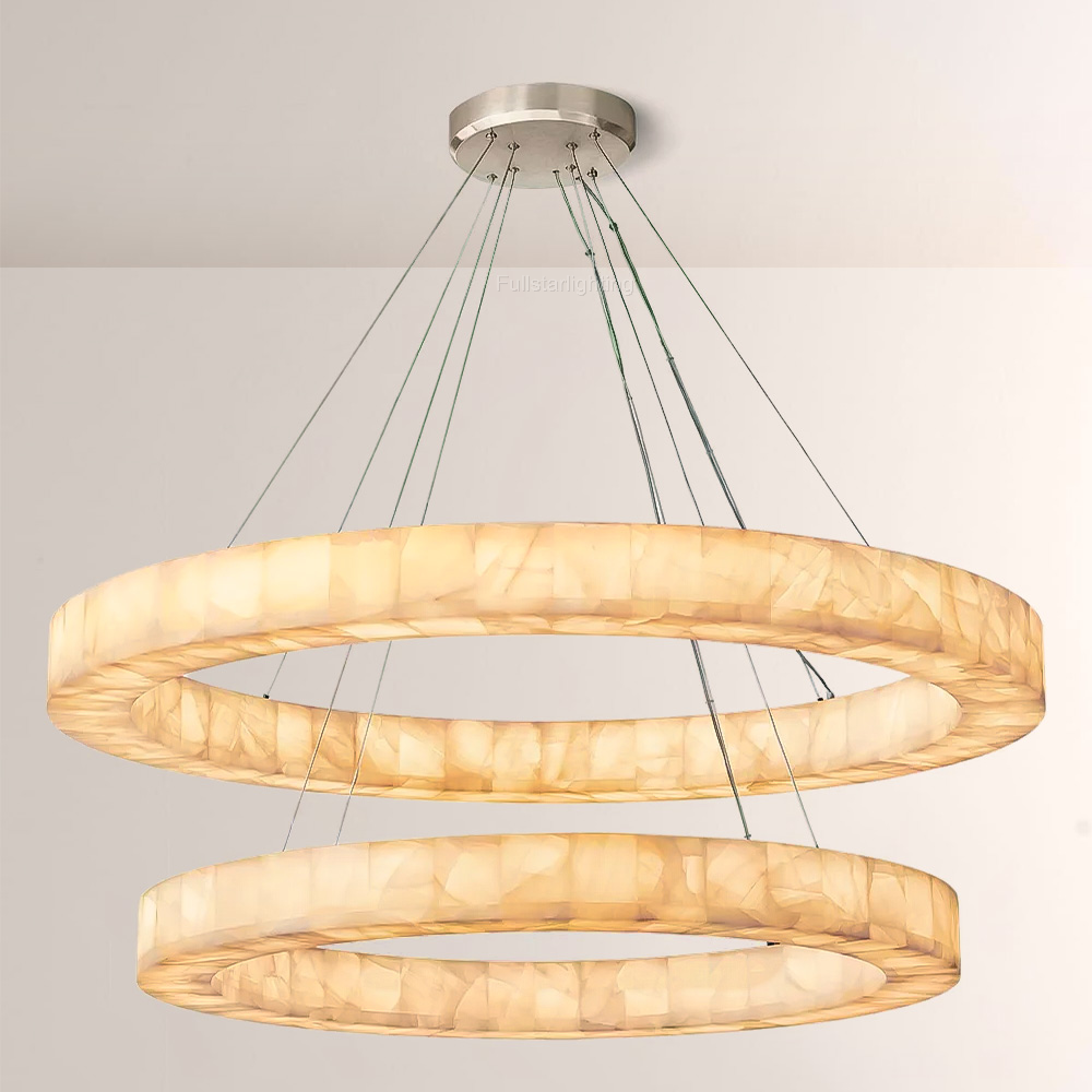 Erater 2-Tier Round Calcite Chandelier 60"