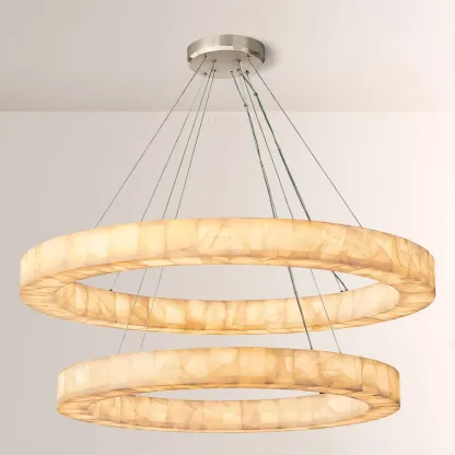 Erater 2-Tier Round Calcite Chandelier 60"
