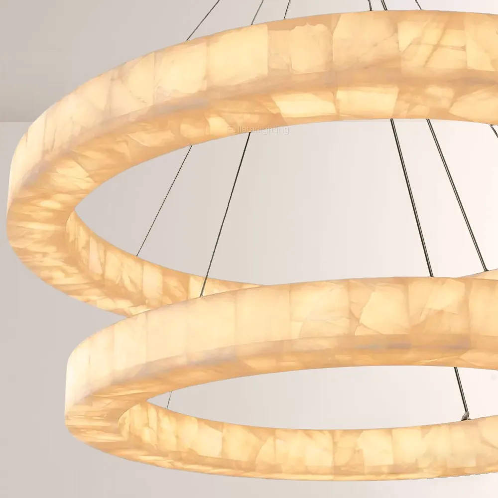 Erater 2-Tier Round Calcite Chandelier 60"