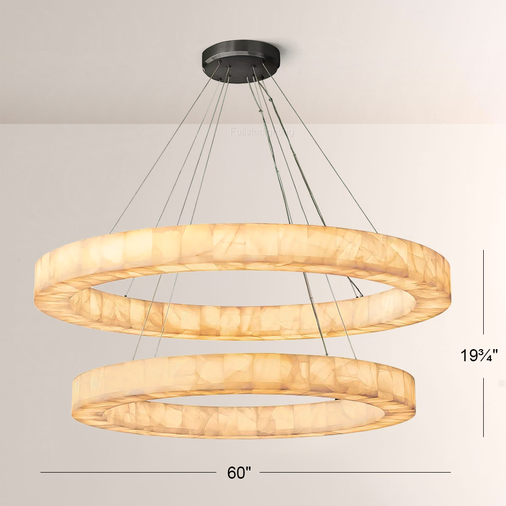Erater 2-Tier Round Calcite Chandelier 60"