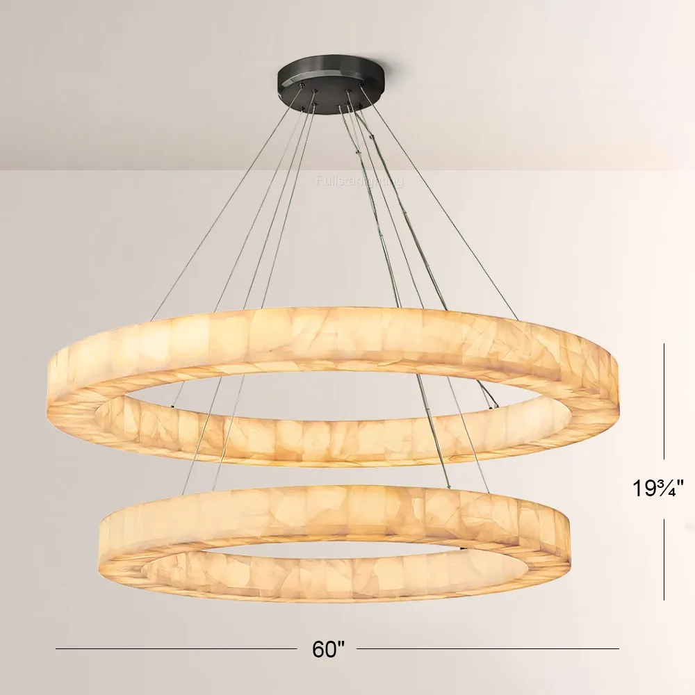 Erater 2-Tier Round Calcite Chandelier 60"