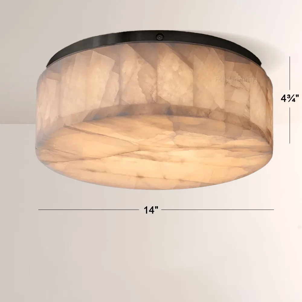 Erater Calcite Round Flushmount 6"10"14"