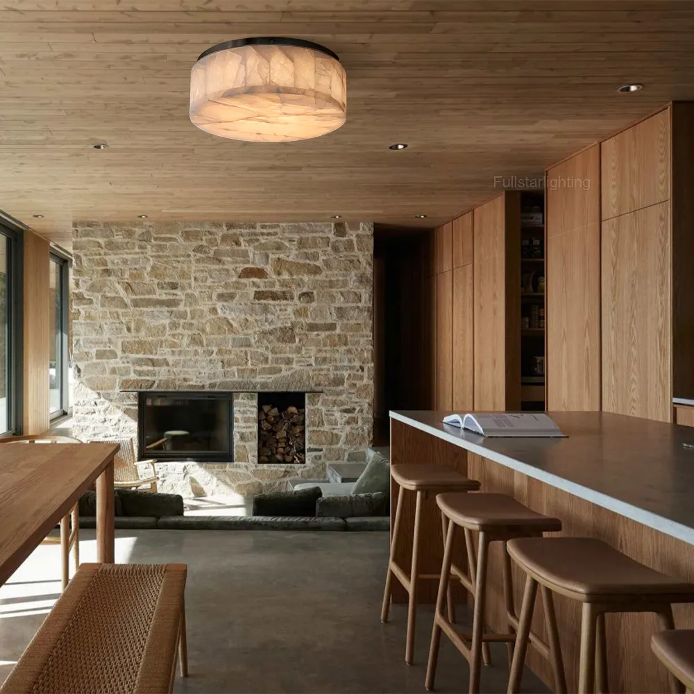 Erater Calcite Round Flushmount 6"10"14"