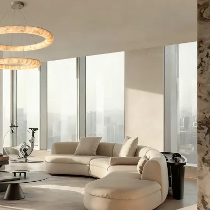 Rivage Lisse Two-Tiered Round Chandelier 61″