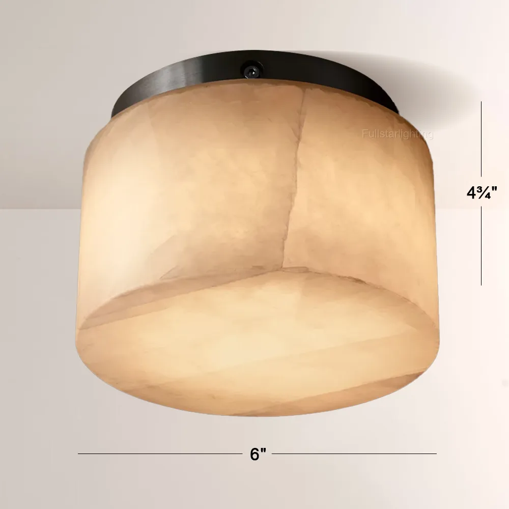 Erater Calcite Round Flushmount 6"10"14"