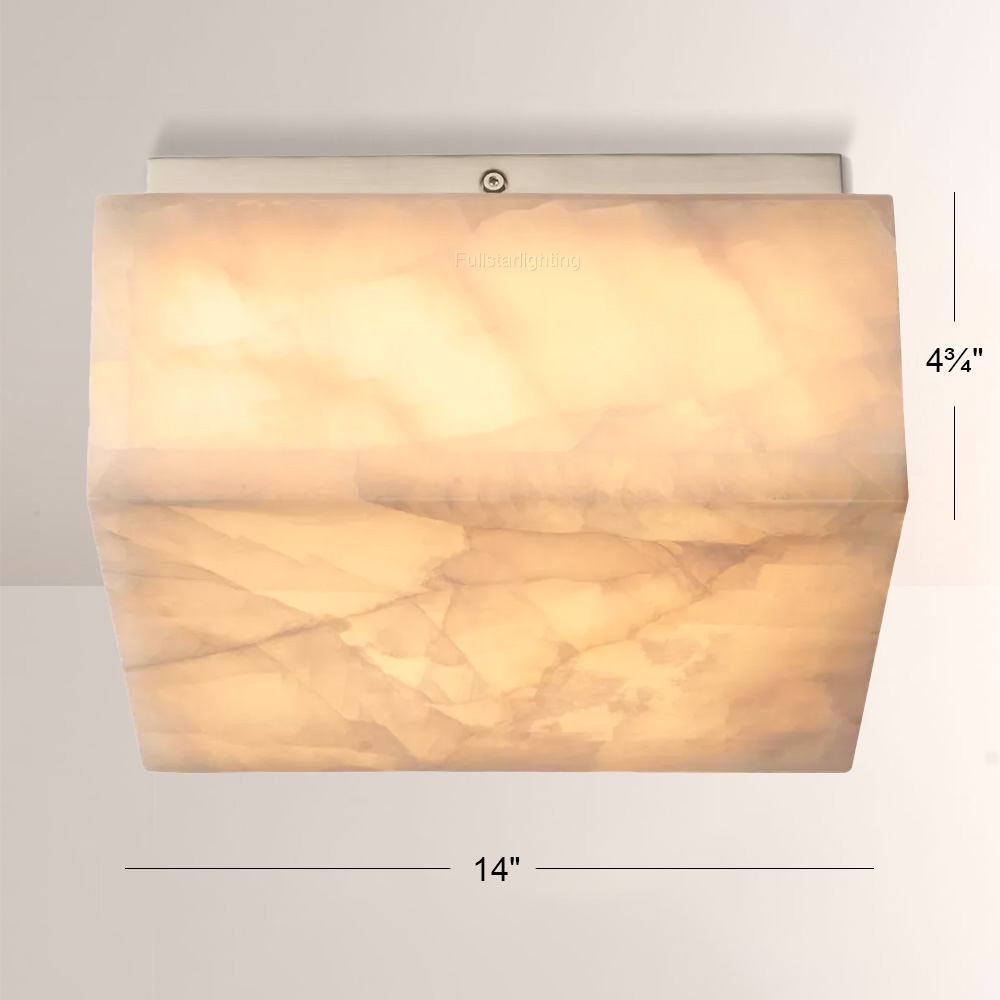 Erater Calcite Square Flushmount 6"10"14"