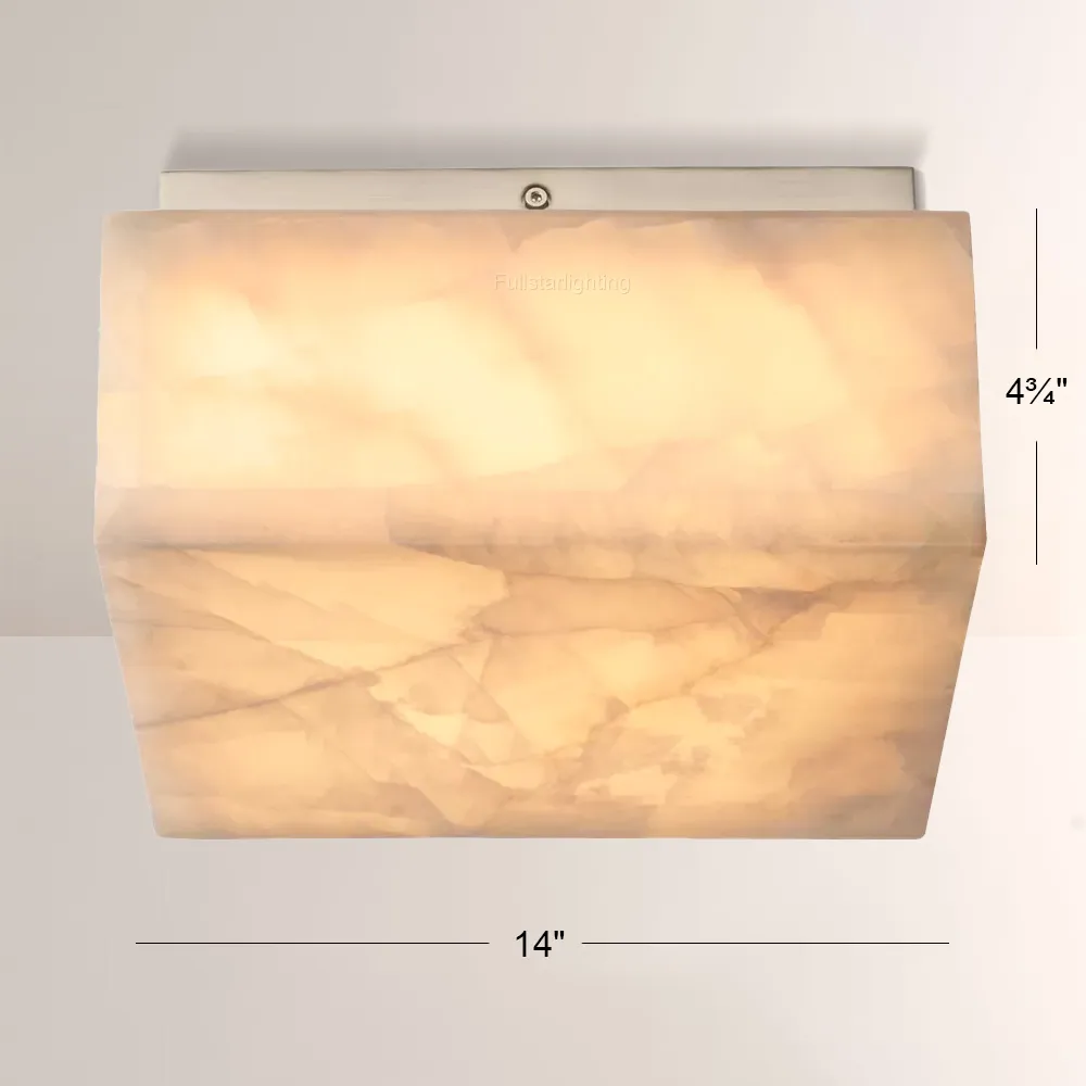 Erater Calcite Square Flushmount 6"10"14"