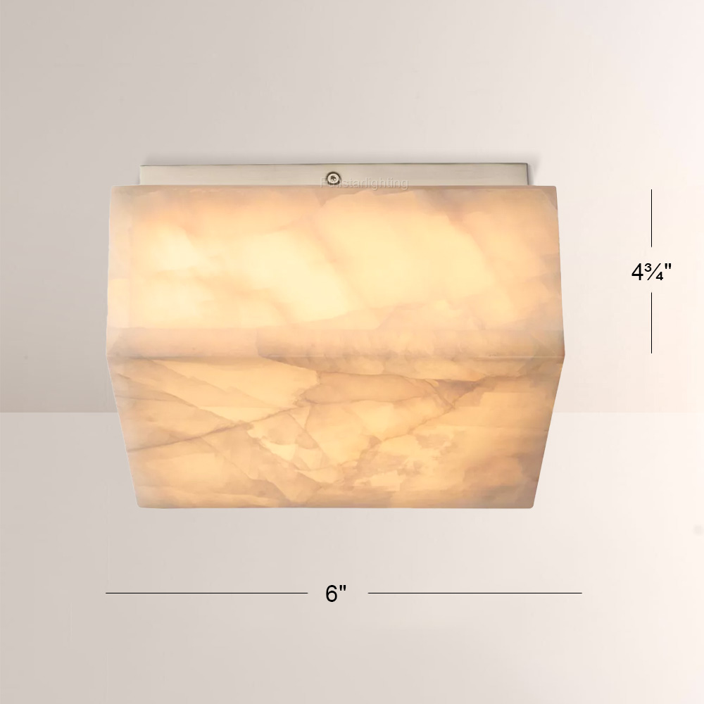 Erater Calcite Square Flushmount 6"10"14"