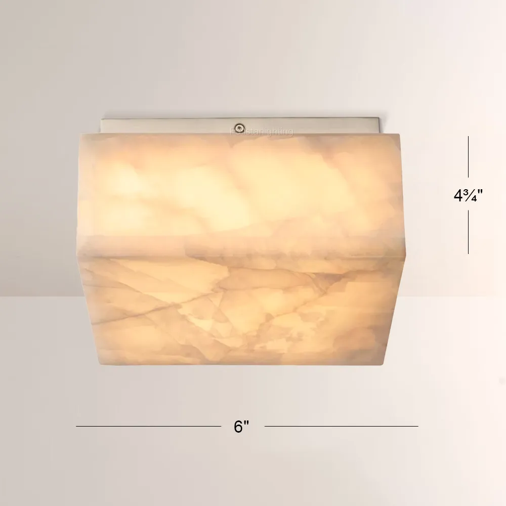 Erater Calcite Square Flushmount 6"10"14"