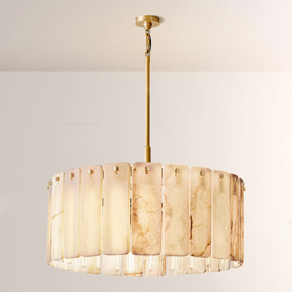 Camelot Alabaster  Round Chandelier 36"D