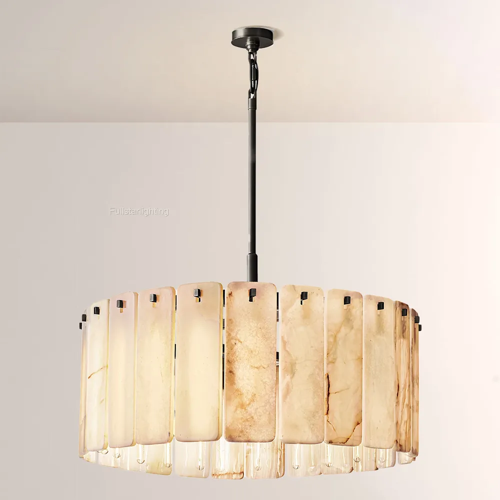 Camelot Alabaster Round Chandelier 36",RH Factory Discount,Modern Onyx Chandelier Living room