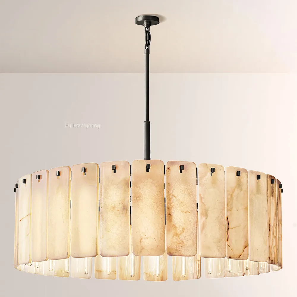 Camelot Alabaster Round Chandelier 48"D
