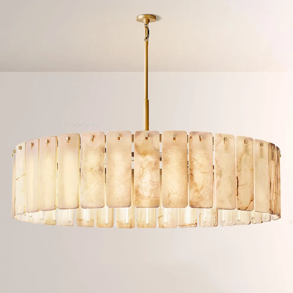 Camelot Alabaster Round Chandelier 60"D