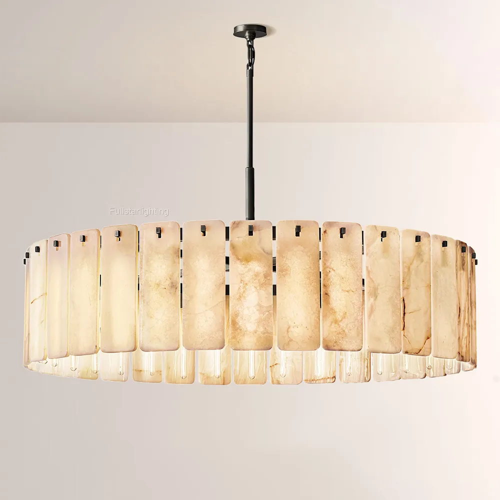 Camelot Alabaster Round Chandelier 60"D,Calamette Onyx Round Chandelier,RH Factory Discount
