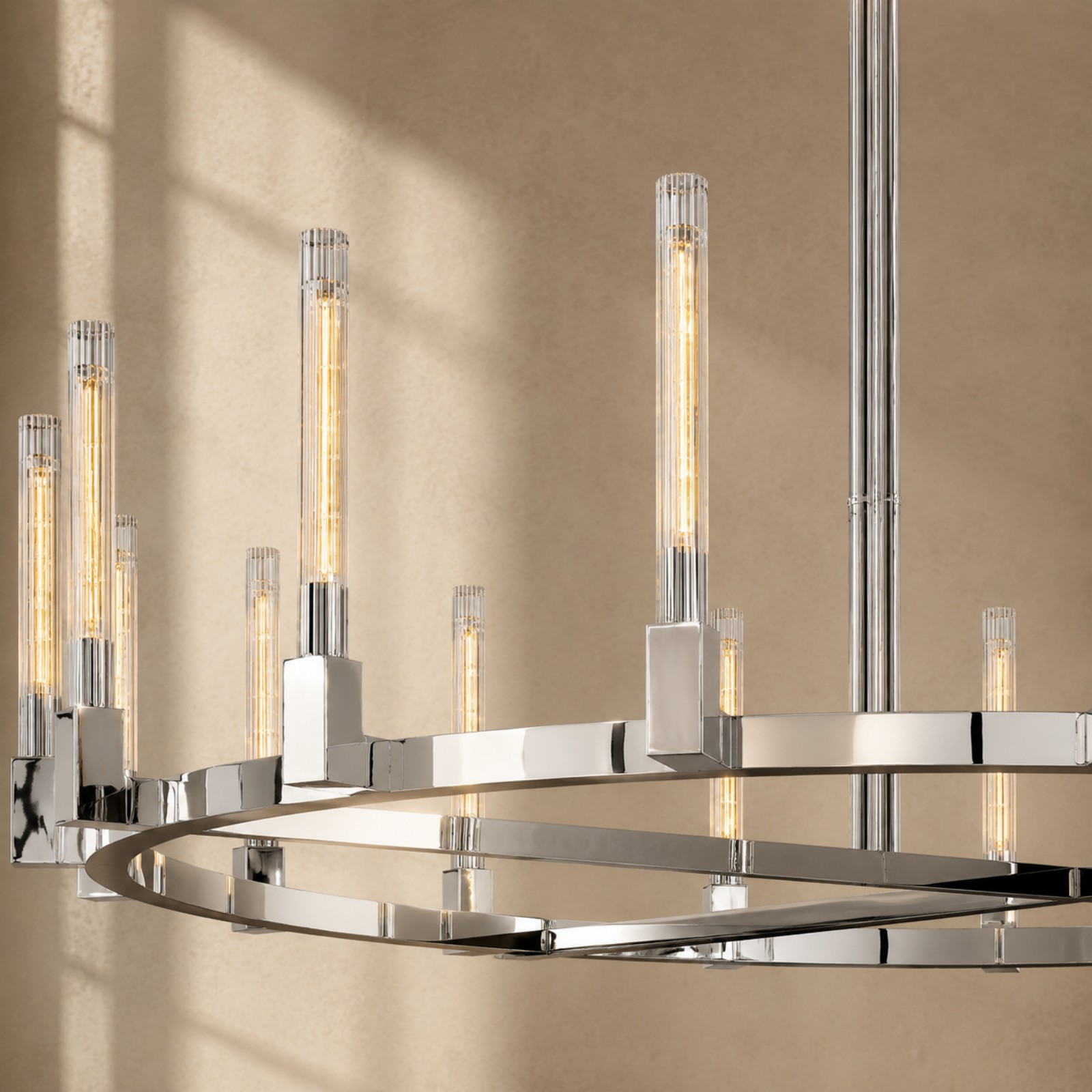Candle Glass Round Chandelier 72"-Fullstarlighting