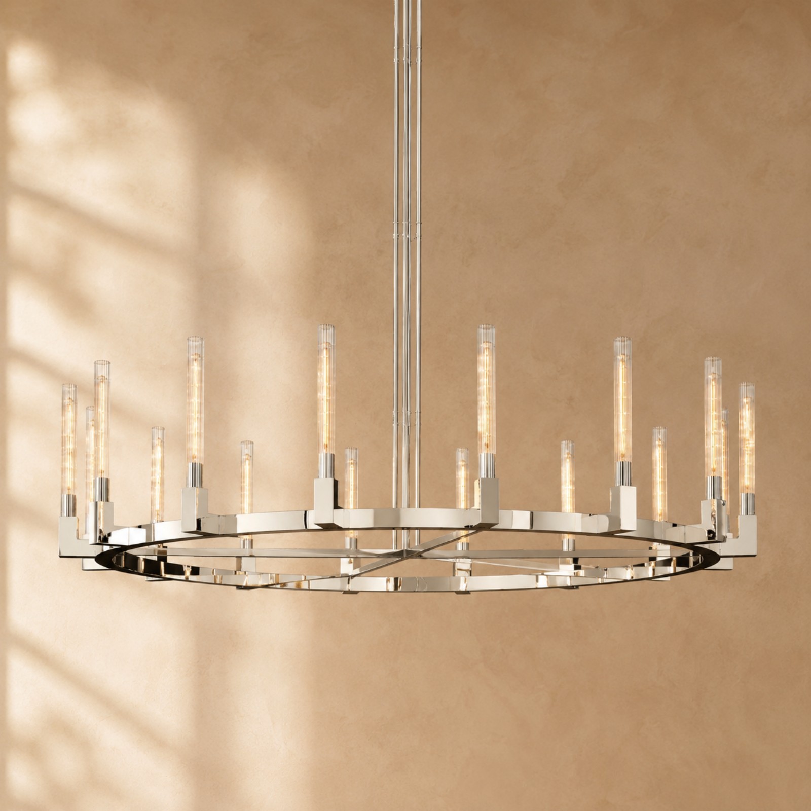 Candle Glass Round Chandelier 72"-Fullstarlighting
