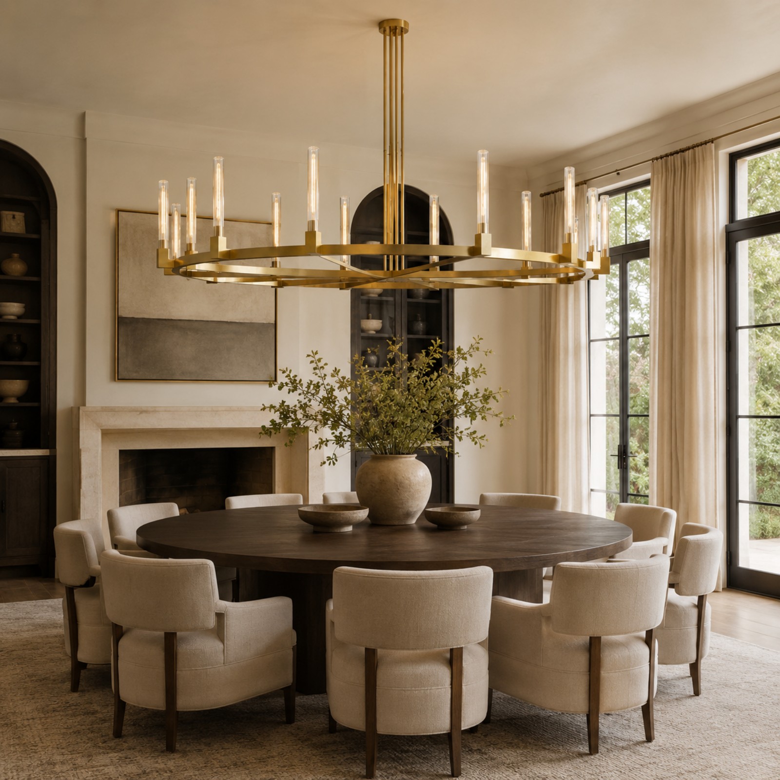 Cannele Glass Round Chandelier 72''