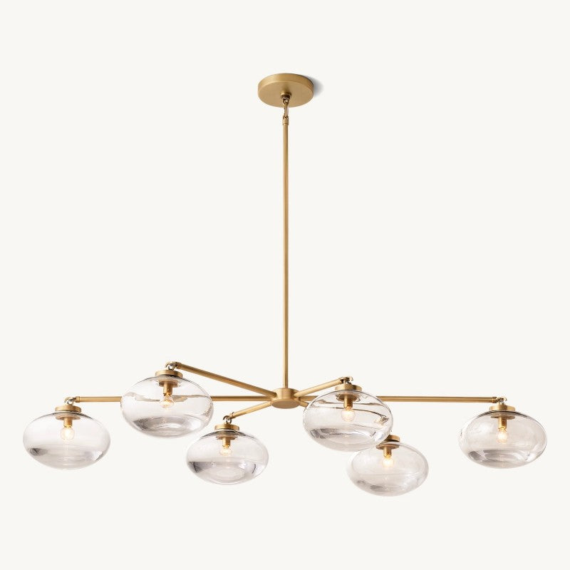 Cabrette Clear Glass Mobile Linear Chandelier 60"72"