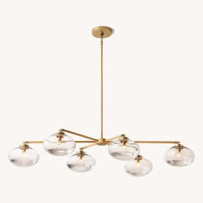 Cabrette Clear Glass Mobile Linear Chandelier 60"72"