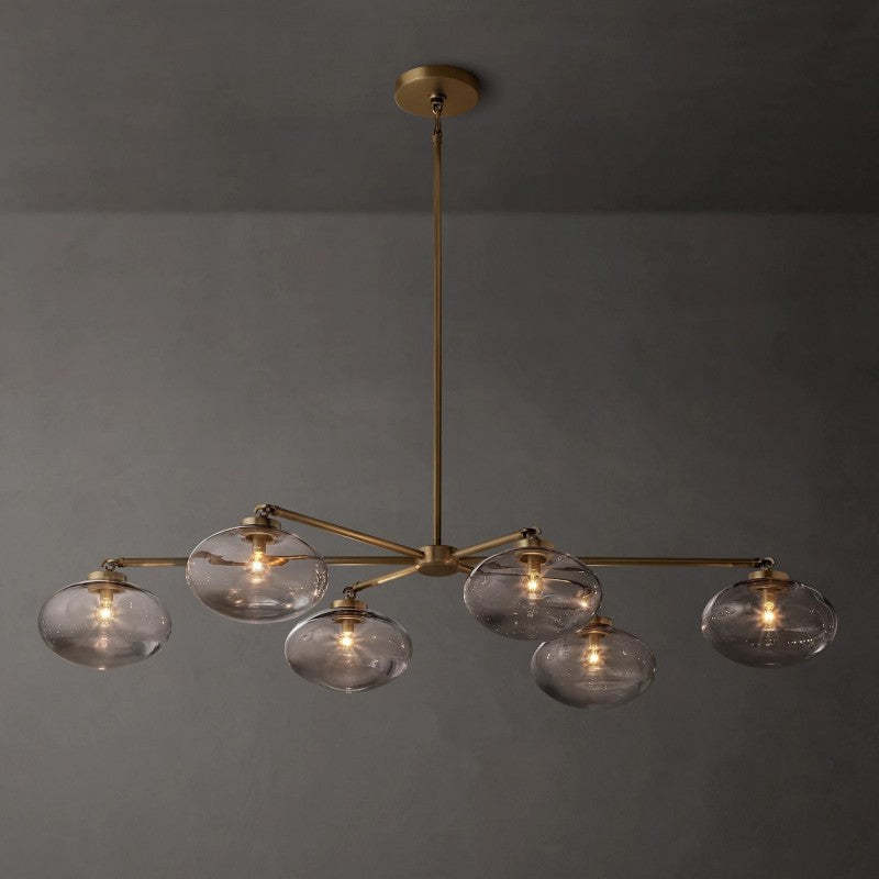 Cabrette Clear Glass Mobile Linear Chandelier 60"72"