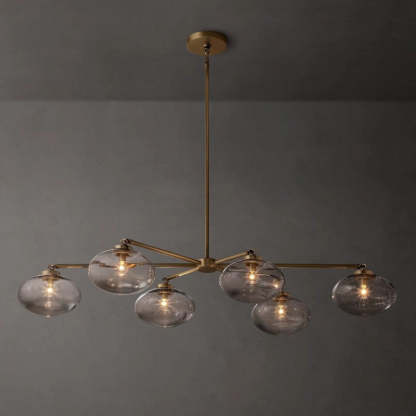 Cabrette Clear Glass Mobile Linear Chandelier 60"72"