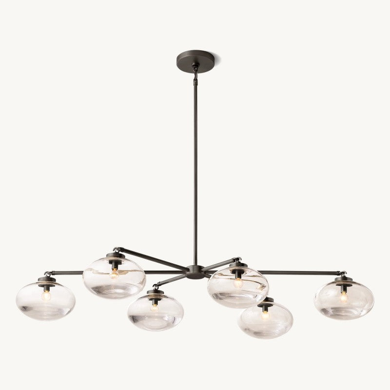 Cabrette Clear Glass Mobile Linear Chandelier 60"72"