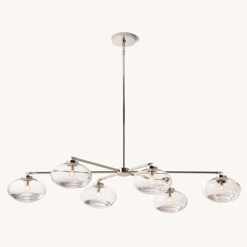 Cabrette Clear Glass Mobile Linear Chandelier 60"72"