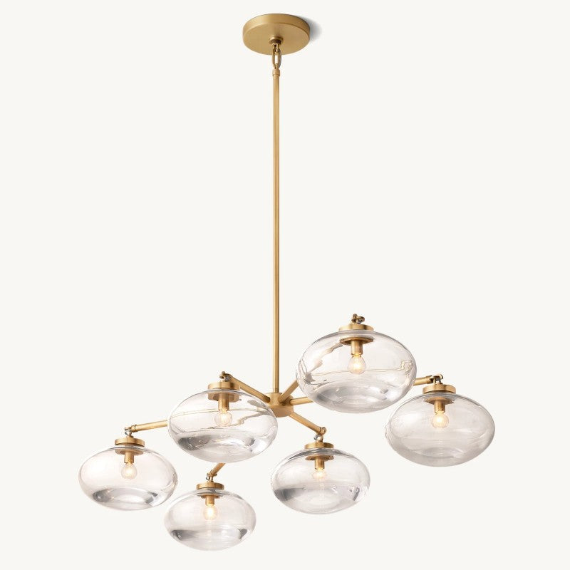 Cabrette Clear Glass Mobile Linear Chandelier 60"72"