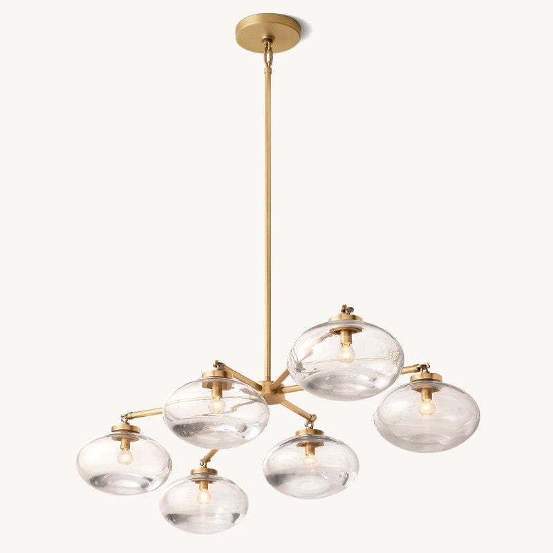 Cabrette Clear Glass Mobile Linear Chandelier 60"72"