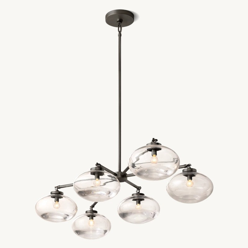 Cabrette Clear Glass Mobile Linear Chandelier 60"72"