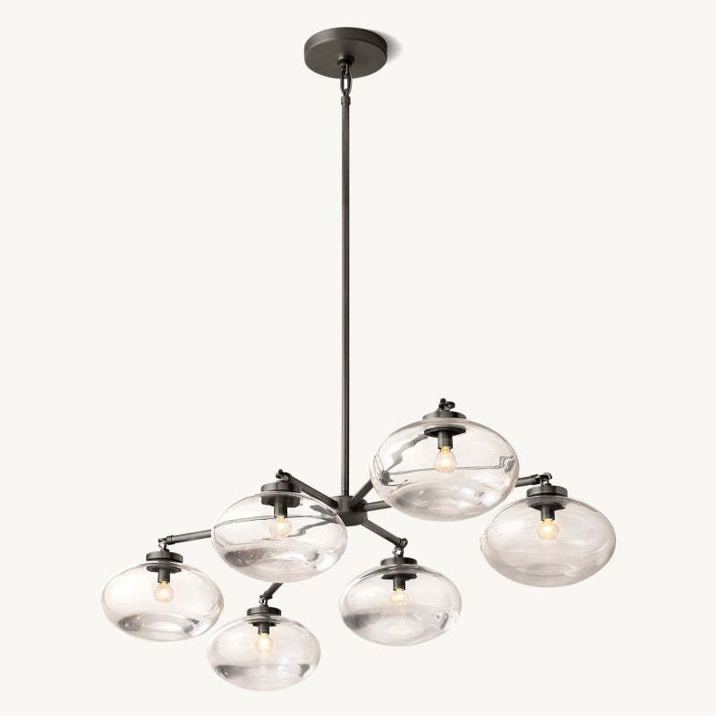 Cabrette Clear Glass Mobile Linear Chandelier 60"72"