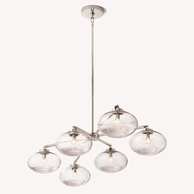 Cabrette Clear Glass Mobile Linear Chandelier 60"72"