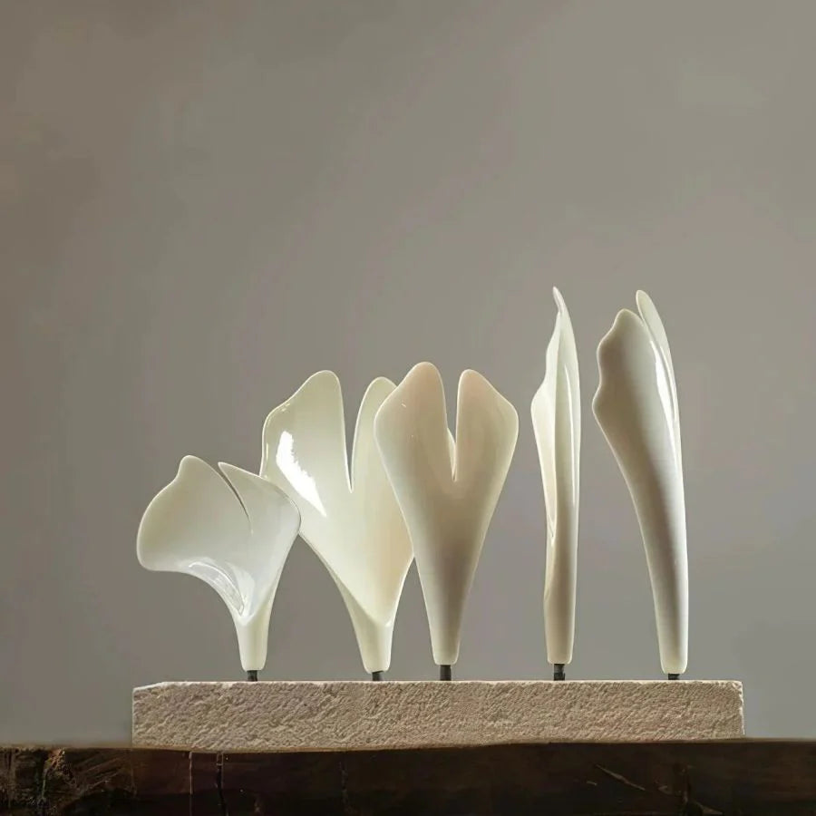 Ceramic Ginkgo Round Staircase Chandelier-Fullstarlighting