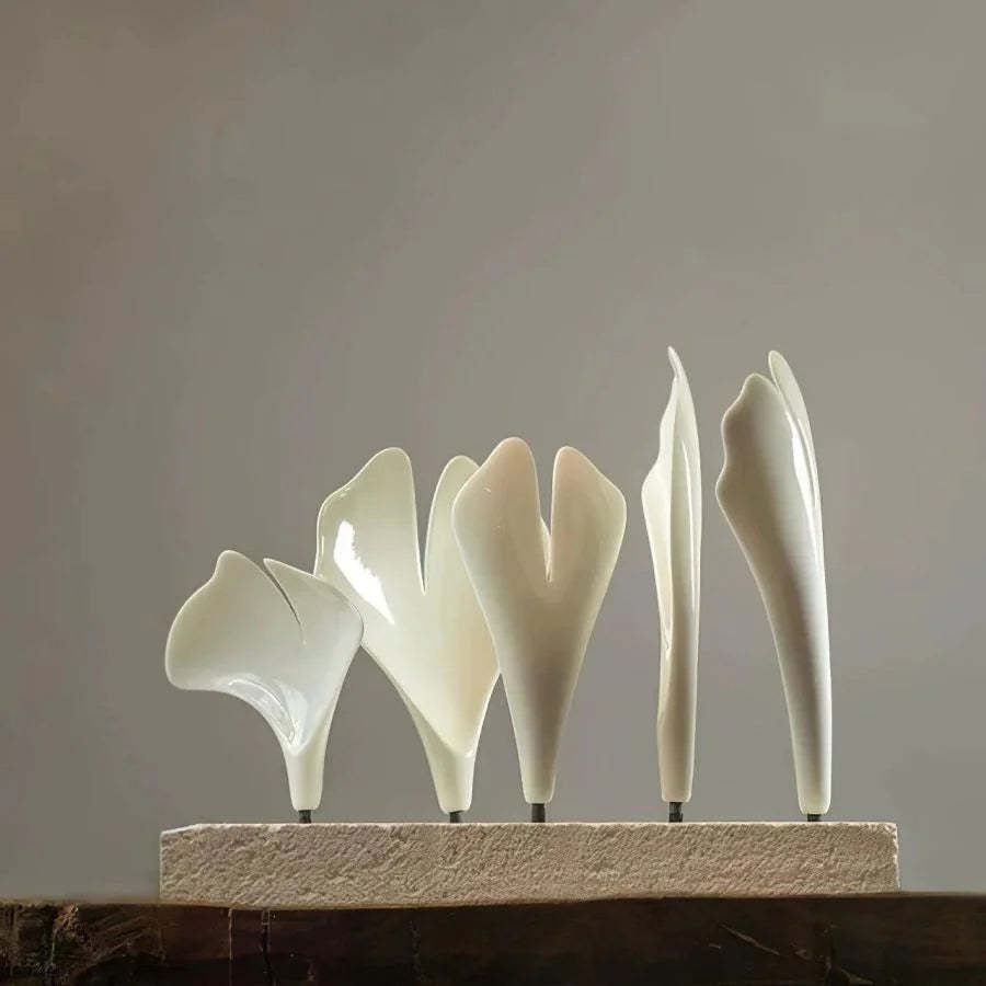Ceramic Ginkgo Round Staircase Chandelier-Fullstarlighting