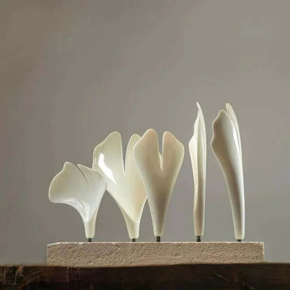 Ceramic Ginkgo Round Staircase Chandelier-Fullstarlighting