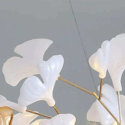 Ceramic Ginkgo Round Staircase Chandelier-Fullstarlighting