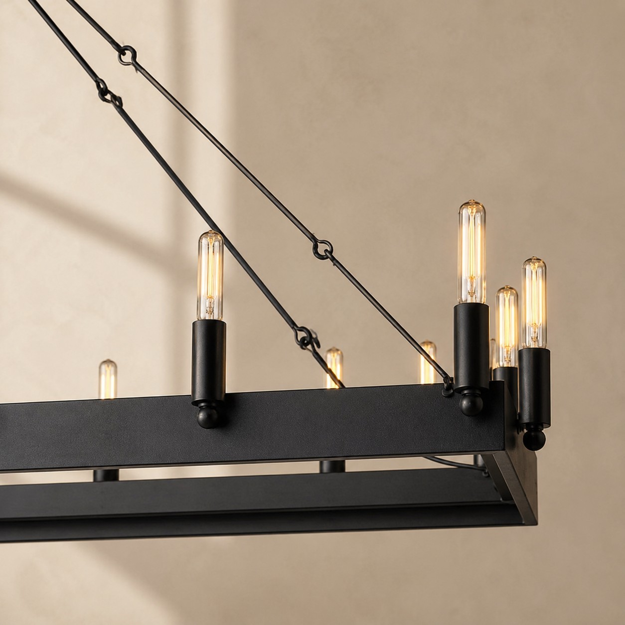 Cereak Vintage Filament Rectangular Chandelier-Fullstarlighting